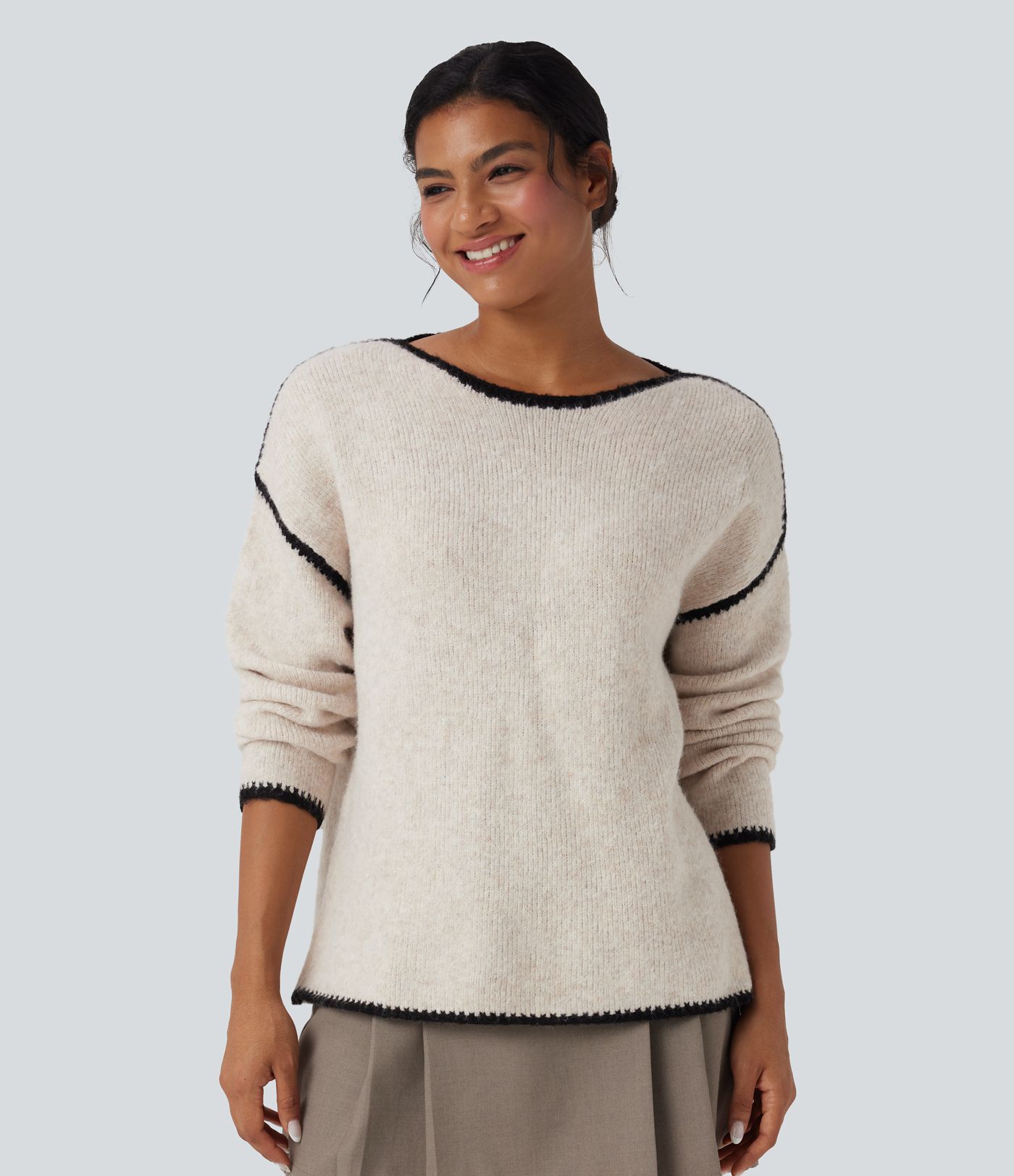 Color Block Relaxed Casual Sweater
