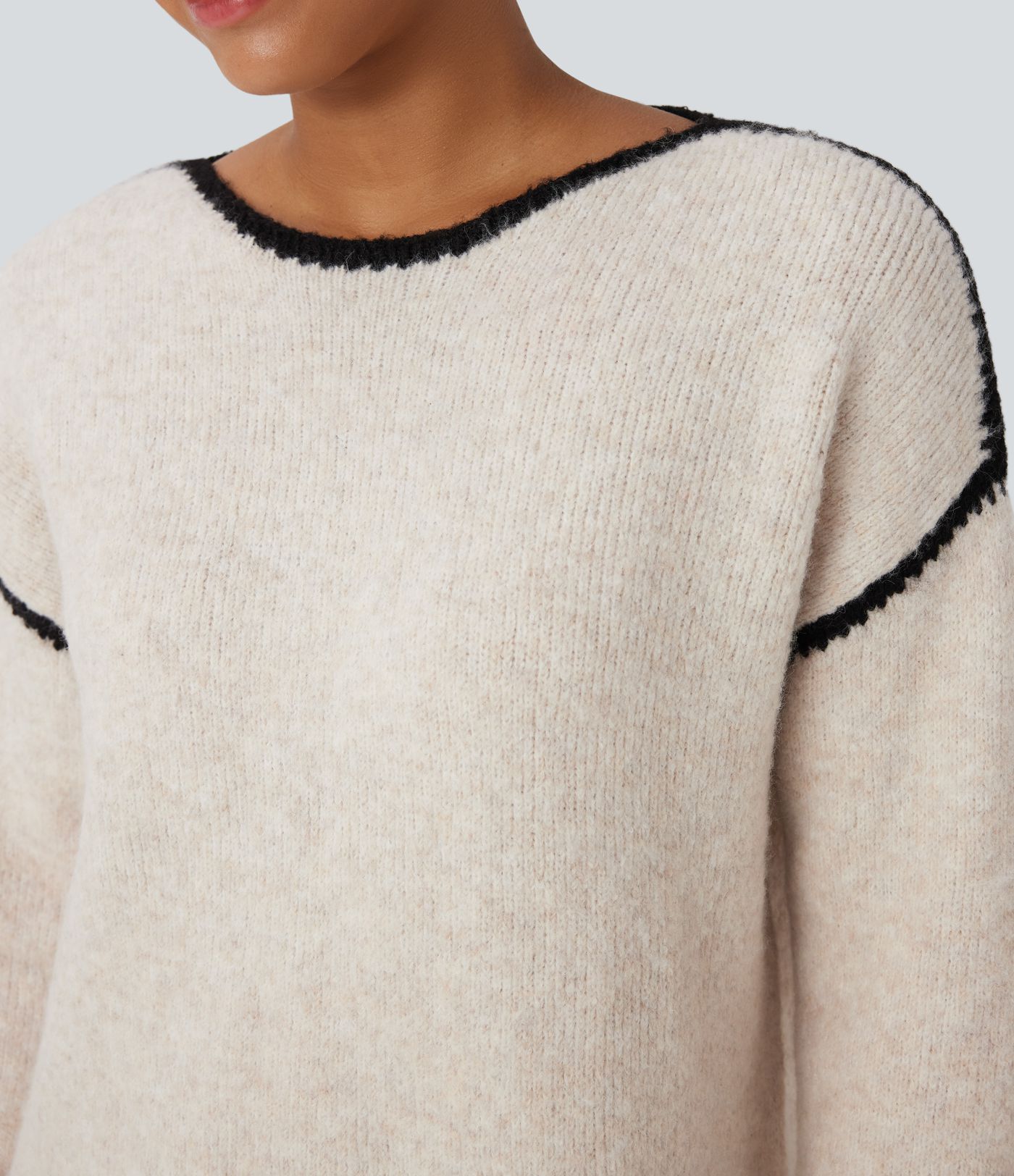 Color Block Relaxed Casual Sweater