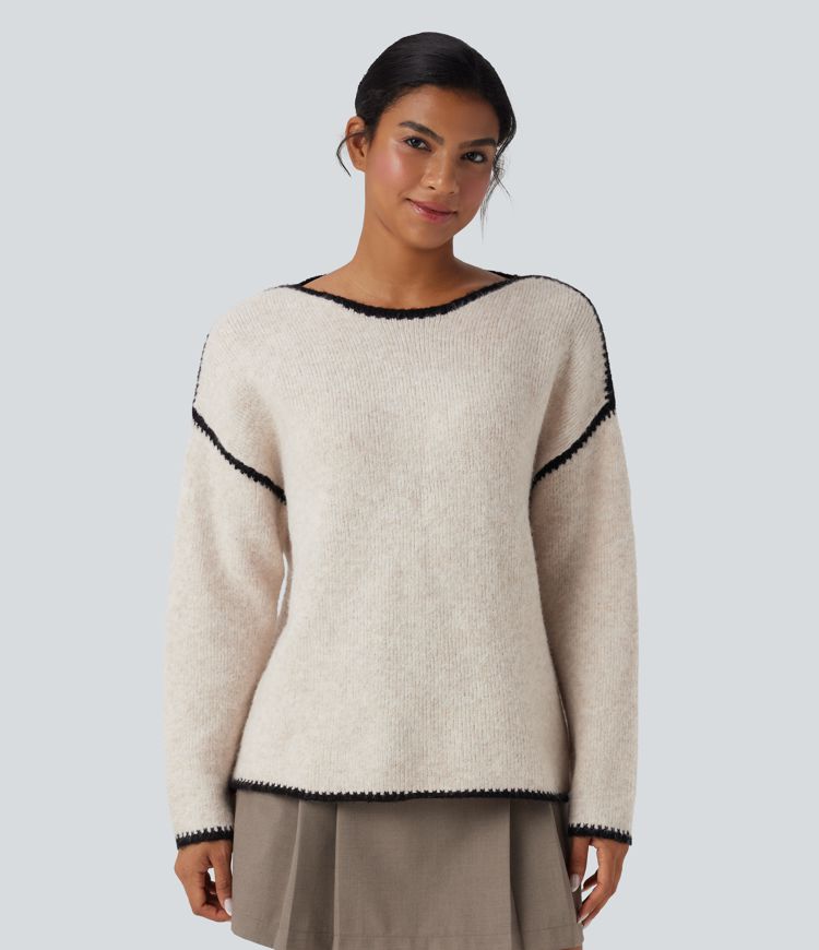 Color Block Relaxed Casual Sweater
