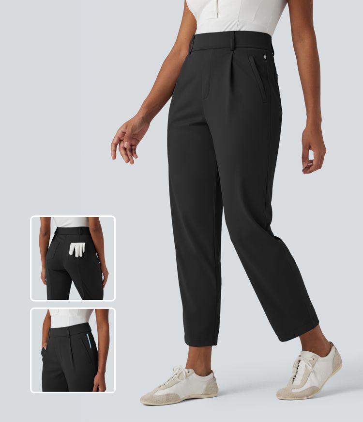 High Waisted Quick Dry Golf Pants with Pockets-Golf Tee-UPF40+