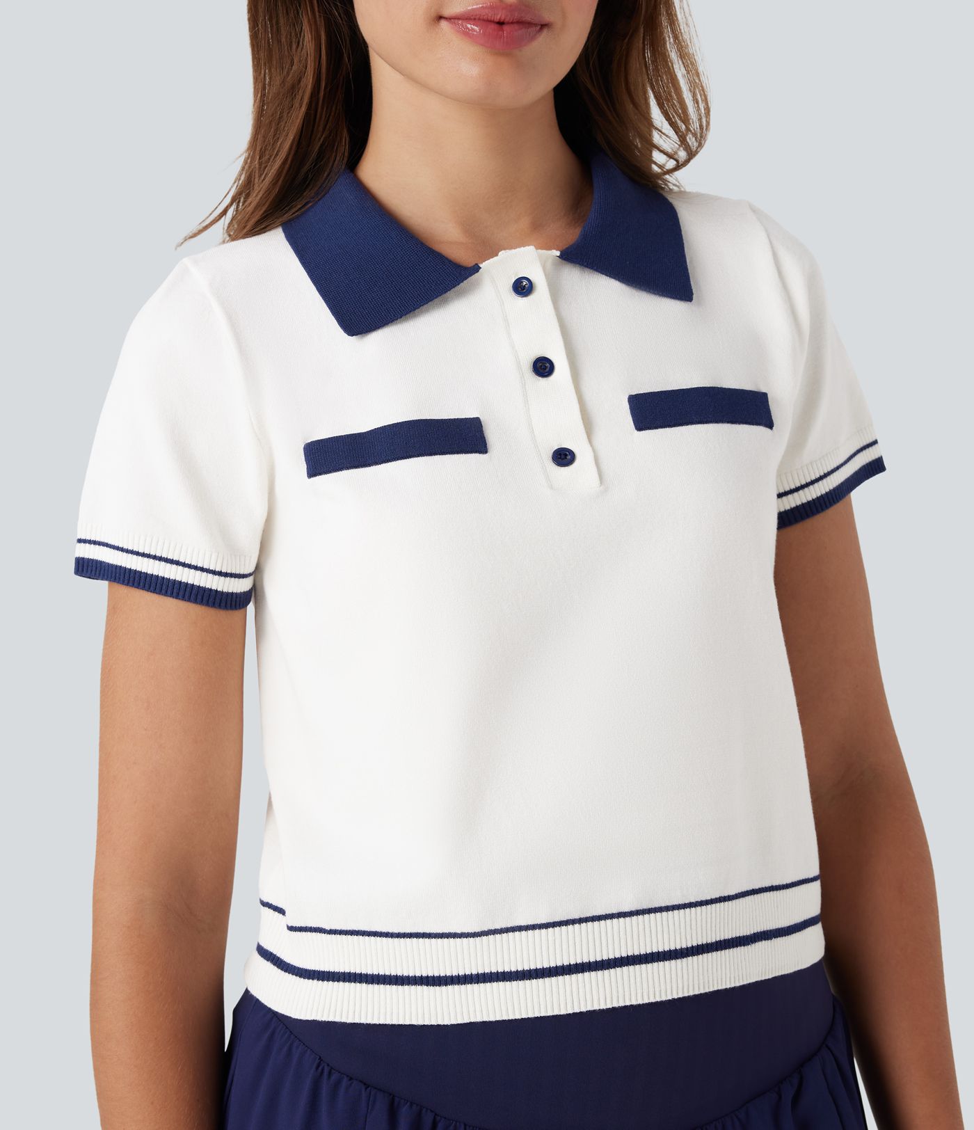 Jersey Casual de Manga Corta con Botones Polo