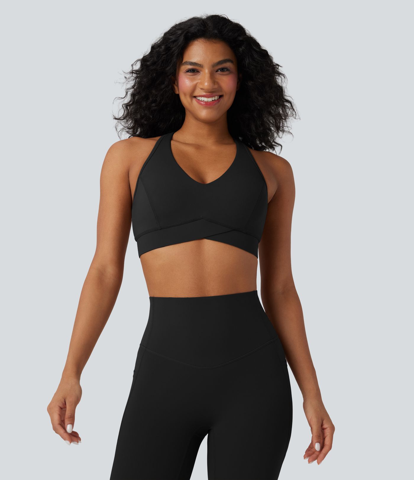 Brassière de sport entraînement Halara UltraSculpt™ soutien intermédiaire col V dos nageur bonnets A-C