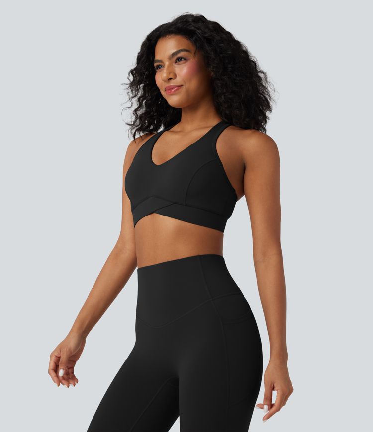 Brassière de sport entraînement Halara UltraSculpt™ soutien intermédiaire col V dos nageur bonnets A-C