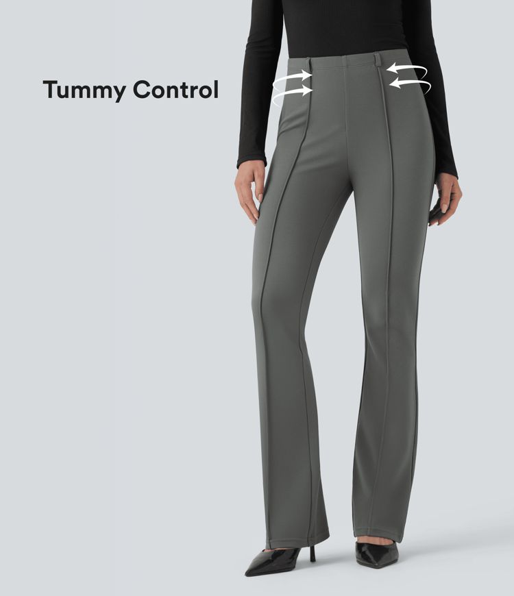 Mid Rise Tummy Control Work Bootcut Pants