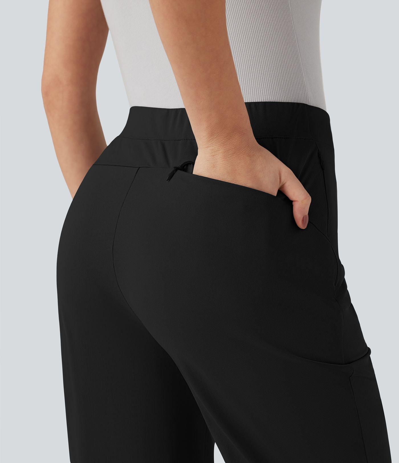 Halara Flex™ High-waisted Work Straight-leg 7/8 Trousers with Pockets