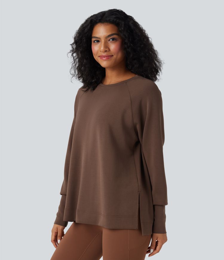 Round Neck Long Sleeve Casual Sweatshirt