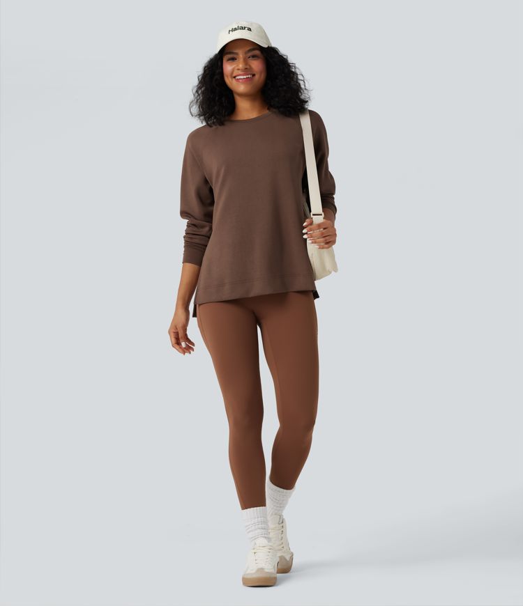 Round Neck Long Sleeve Casual Sweatshirt