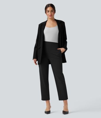 Halara Flex™ High-waisted Work Straight-leg 7/8 Trousers with Pockets