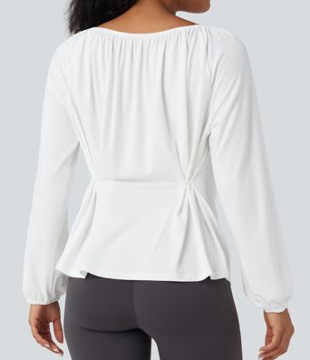 One Shoulder Long Sleeve Yoga Sports Top