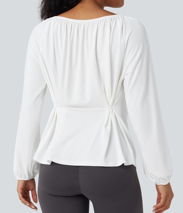 One Shoulder Long Sleeve Yoga Sports Top