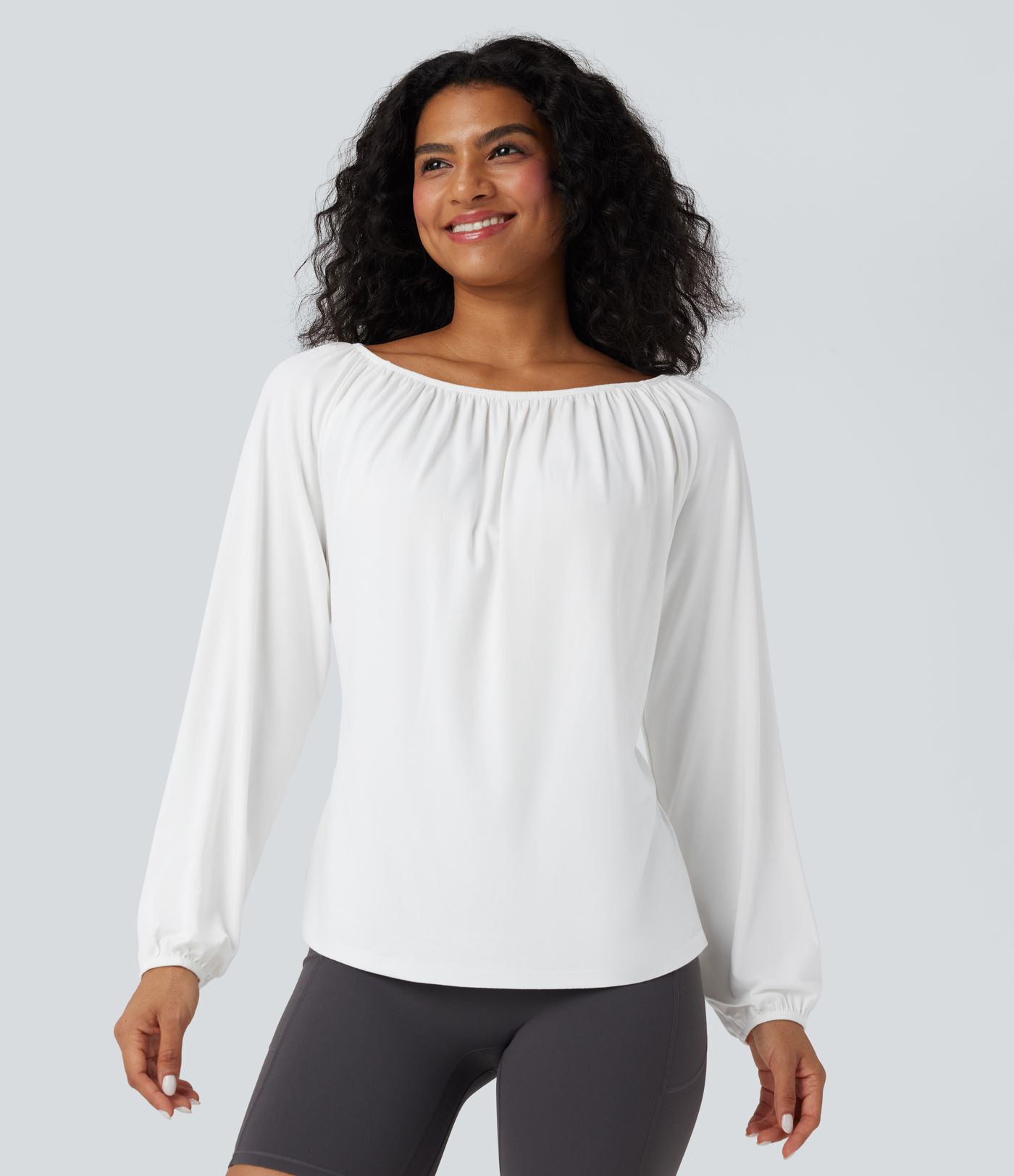 One Shoulder Long Sleeve Yoga Sports Top