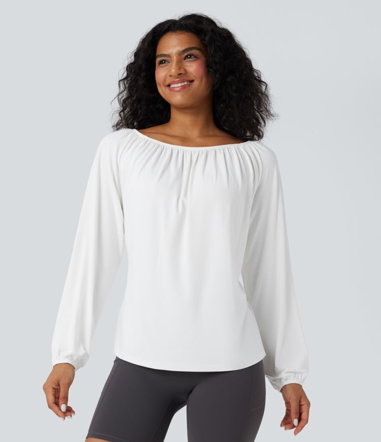 One Shoulder Long Sleeve Yoga Sports Top
