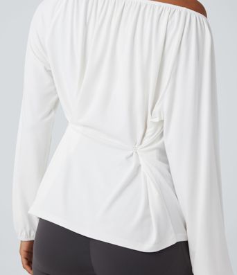 One Shoulder Long Sleeve Yoga Sports Top