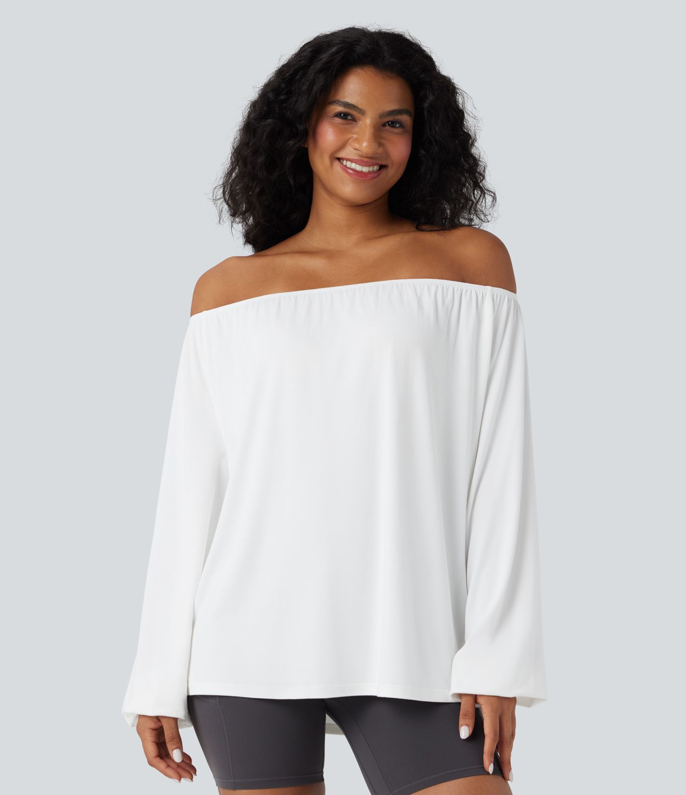 One Shoulder Long Sleeve Yoga Sports Top