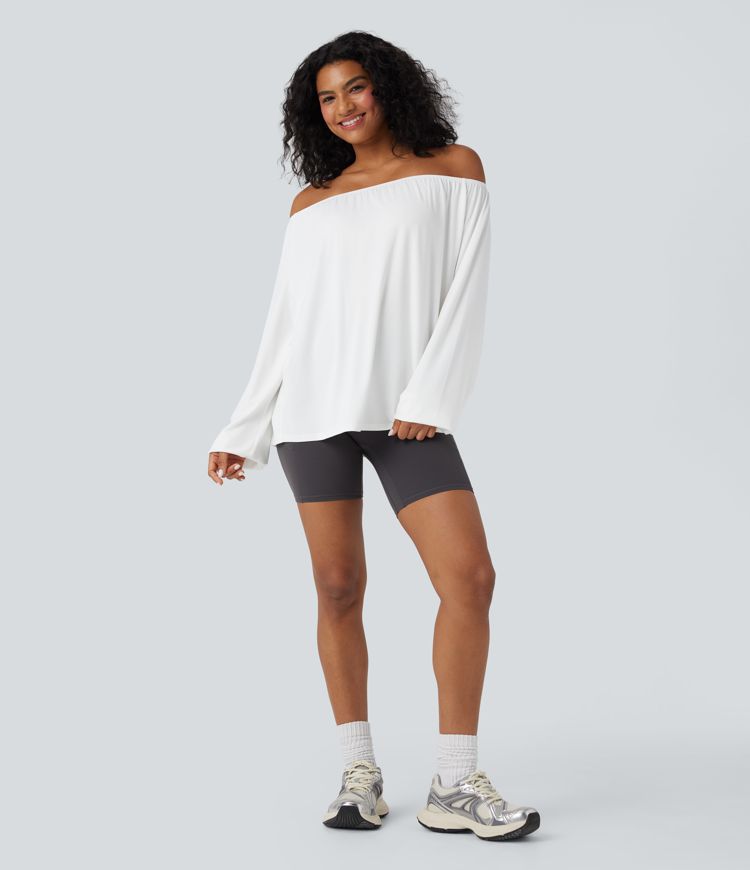 One Shoulder Long Sleeve Yoga Sports Top