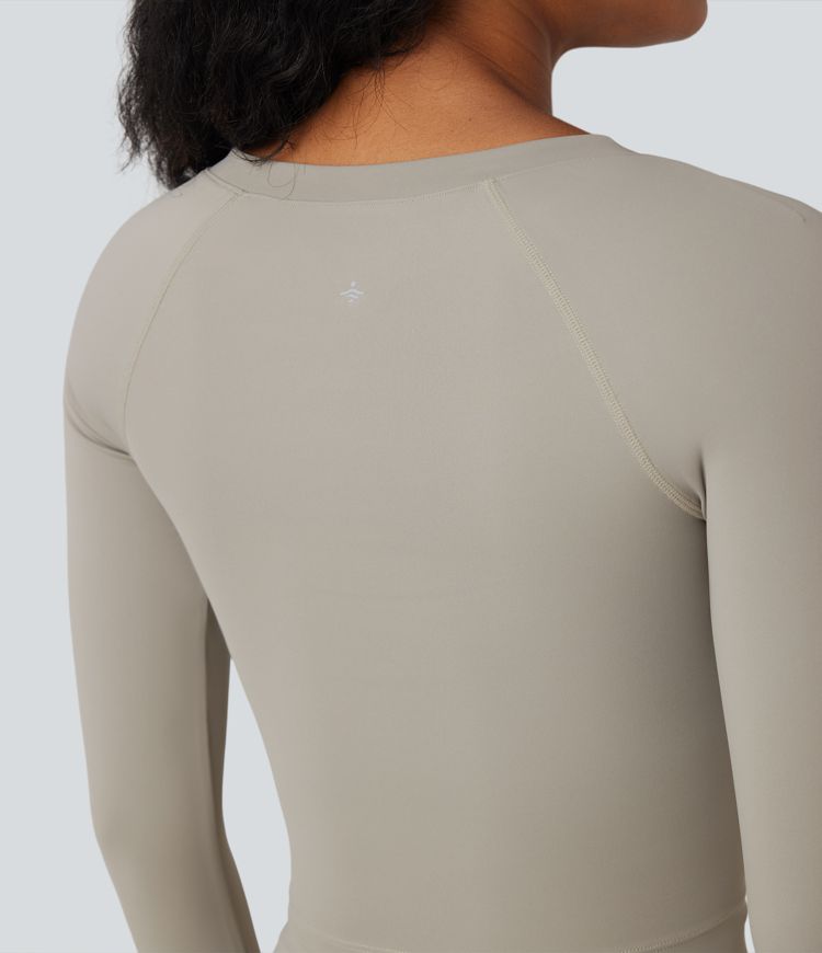 Haut de yoga SoftlyZero™ QuickDry à manches longues, découpé, avec ouverture pour le pouce