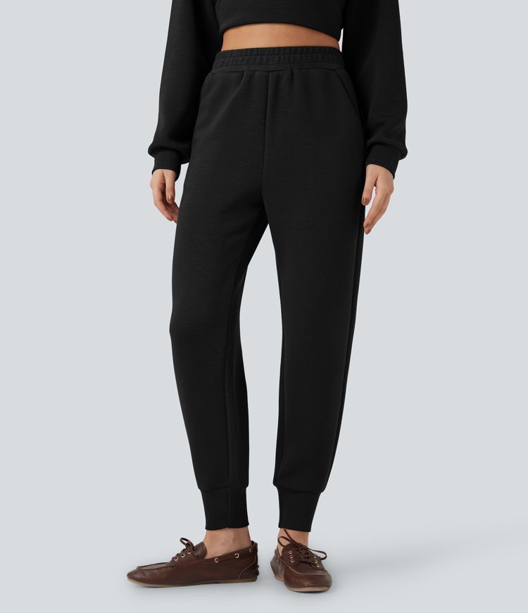 High Waisted Tapered Casual Joggers with Pockets