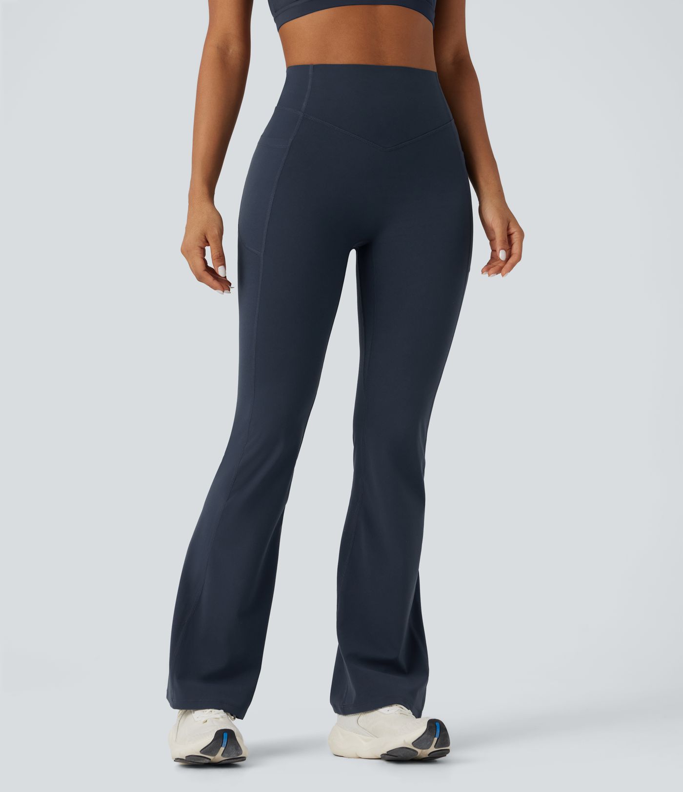 Halara UltraSculpt™ High Waisted Tummy Control Butt Lifting Scrunch Shaping Yoga Bootcut Leggings with Pockets