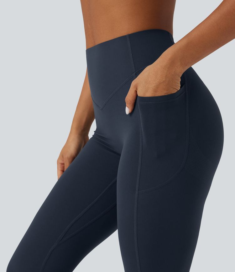 Halara UltraSculpt™ High Waisted Tummy Control Butt Lifting Scrunch Shaping Yoga Bootcut Leggings with Pockets