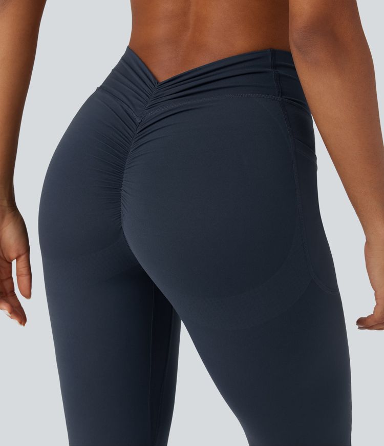 Halara UltraSculpt™ High Waisted Tummy Control Butt Lifting Scrunch Shaping Yoga Bootcut Leggings with Pockets