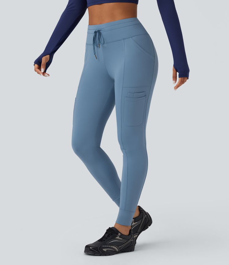 SoftlyZero™ Plush High Waisted Drawstring Hiking Joggers with Pockets