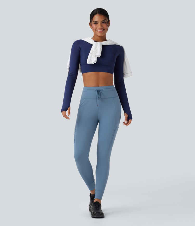 SoftlyZero™ Plush High Waisted Drawstring Hiking Joggers with Pockets