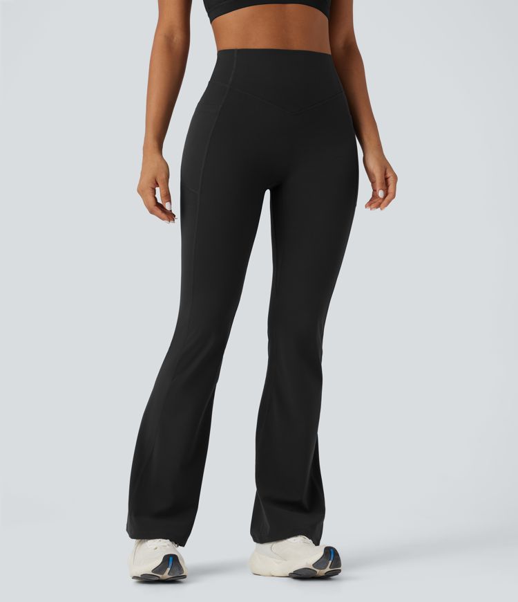 Halara UltraSculpt™ High Waisted Tummy Control Butt Lifting Scrunch Shaping Yoga Bootcut Leggings with Pockets