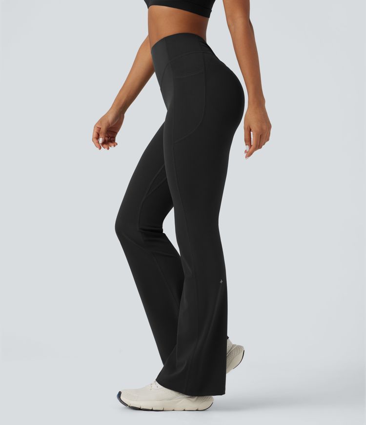 Halara UltraSculpt™ High Waisted Tummy Control Butt Lifting Scrunch Shaping Yoga Bootcut Leggings with Pockets