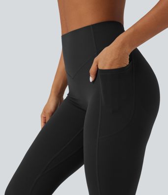 Halara UltraSculpt™ High Waisted Tummy Control Butt Lifting Scrunch Shaping Yoga Bootcut Leggings with Pockets