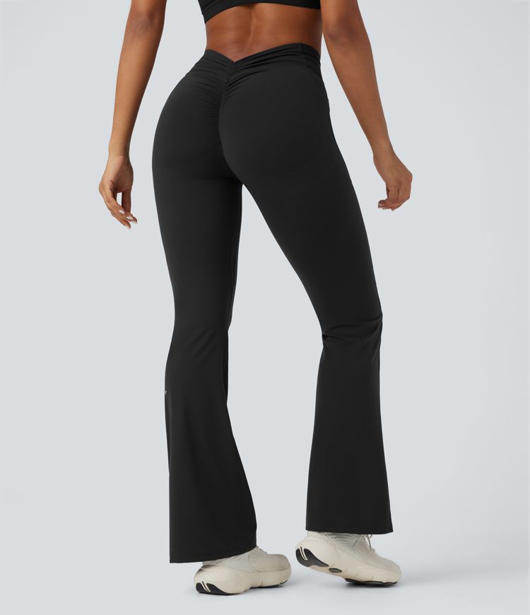 Halara UltraSculpt™ SoCinched High Waisted Tummy Control Butt Lifting Scrunch Shaping Yoga Bootcut Leggings with Pockets
