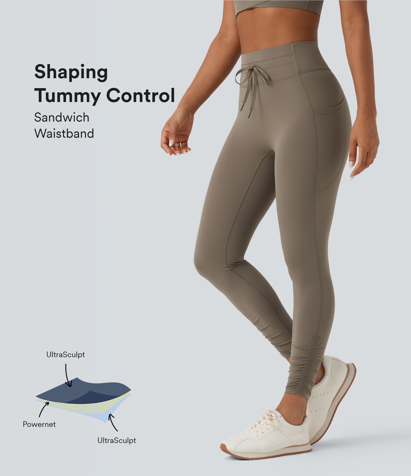 Halara UltraSculpt™ High Waisted Drawstring Tummy Control Yoga Leggings with Pockets