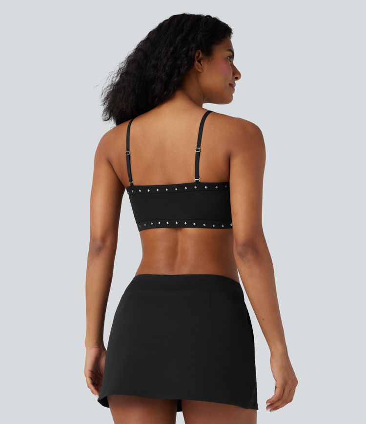 Black Softlyzero™ QuickDry - Pickleball-Camisole mit verstellbaren Trägern und Nieten / 2