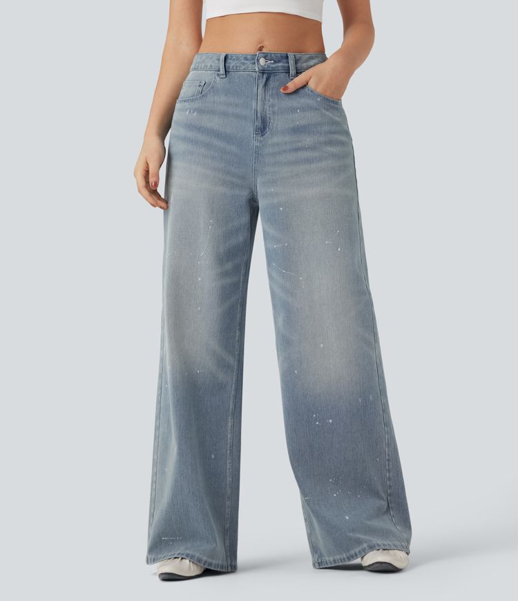 Halara Flex™ Mid Rise Casual Flowy Jeans with Pockets