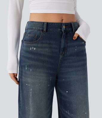 Halara Flex™ Mid Rise Casual Flowy Jeans with Pockets