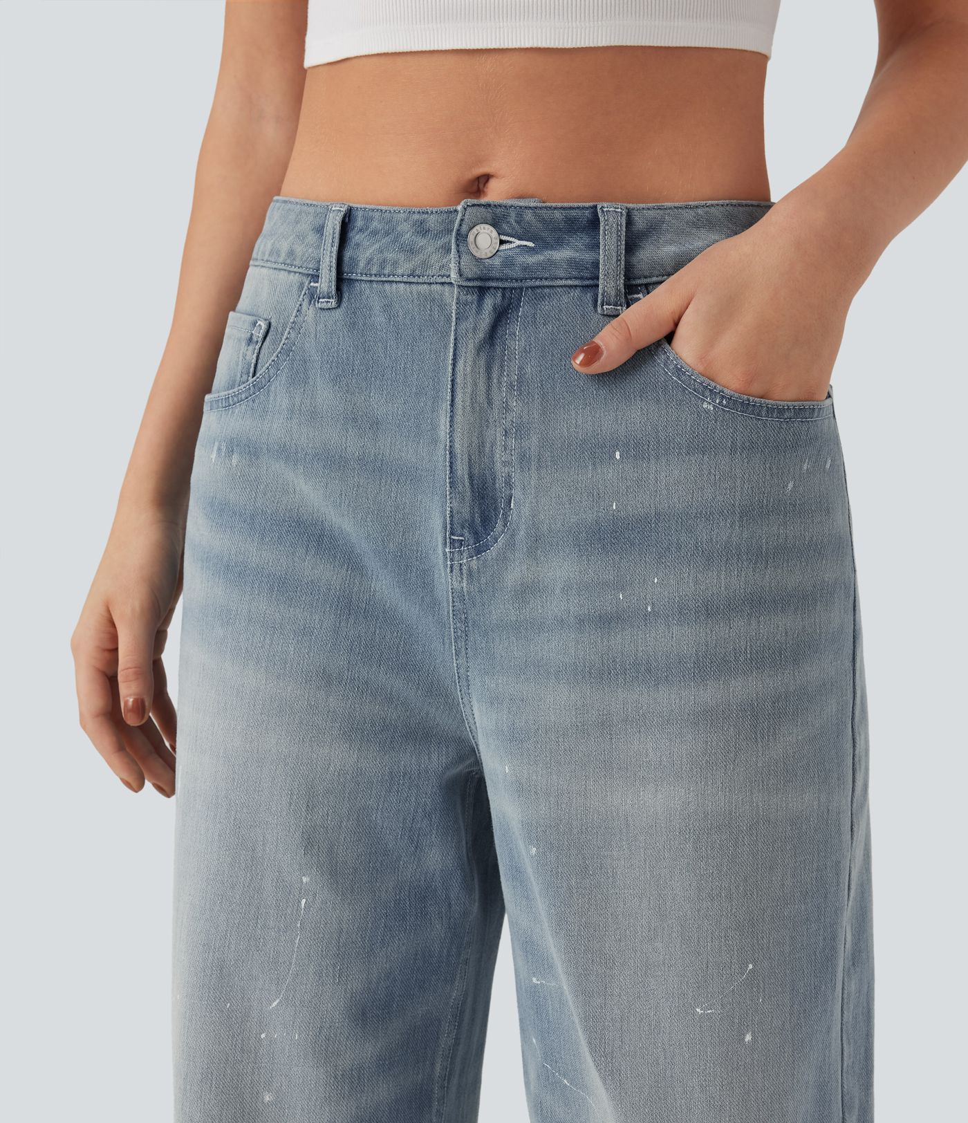 Halara Flex™ Mid Rise Casual Flowy Jeans with Pockets