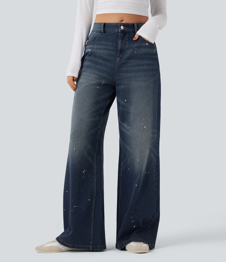 Halara Flex™ Mid Rise Casual Flowy Jeans with Pockets
