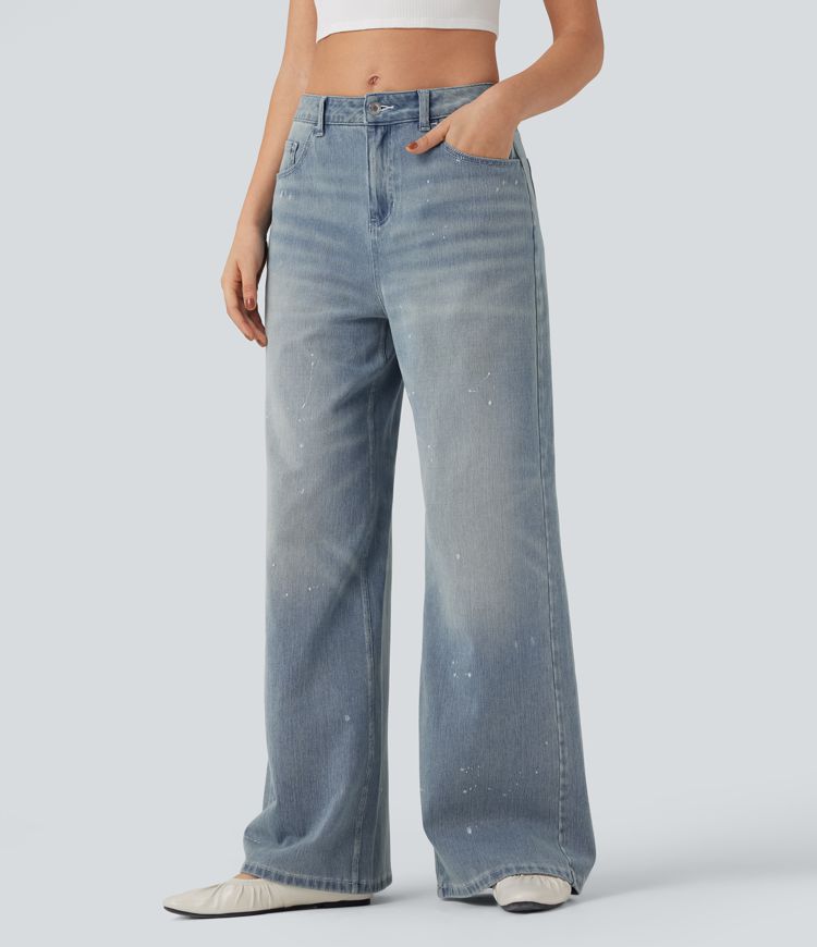 Halara Flex™ Mid Rise Casual Flowy Jeans with Pockets