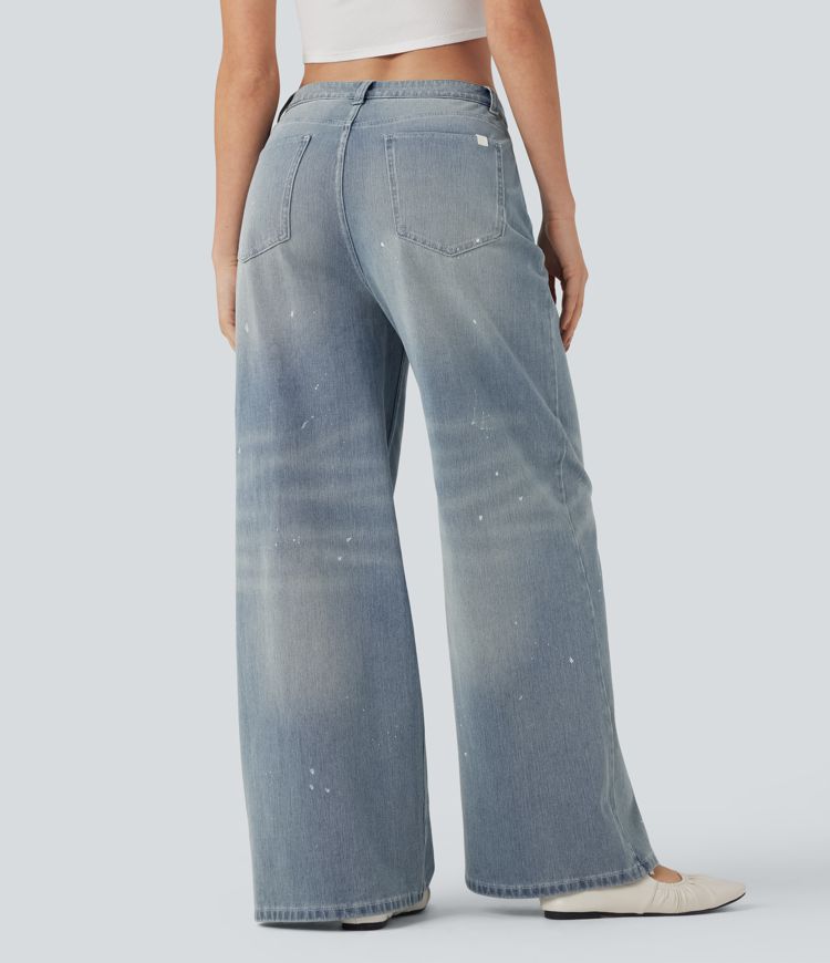 Halara Flex™ Mid Rise Casual Flowy Jeans with Pockets