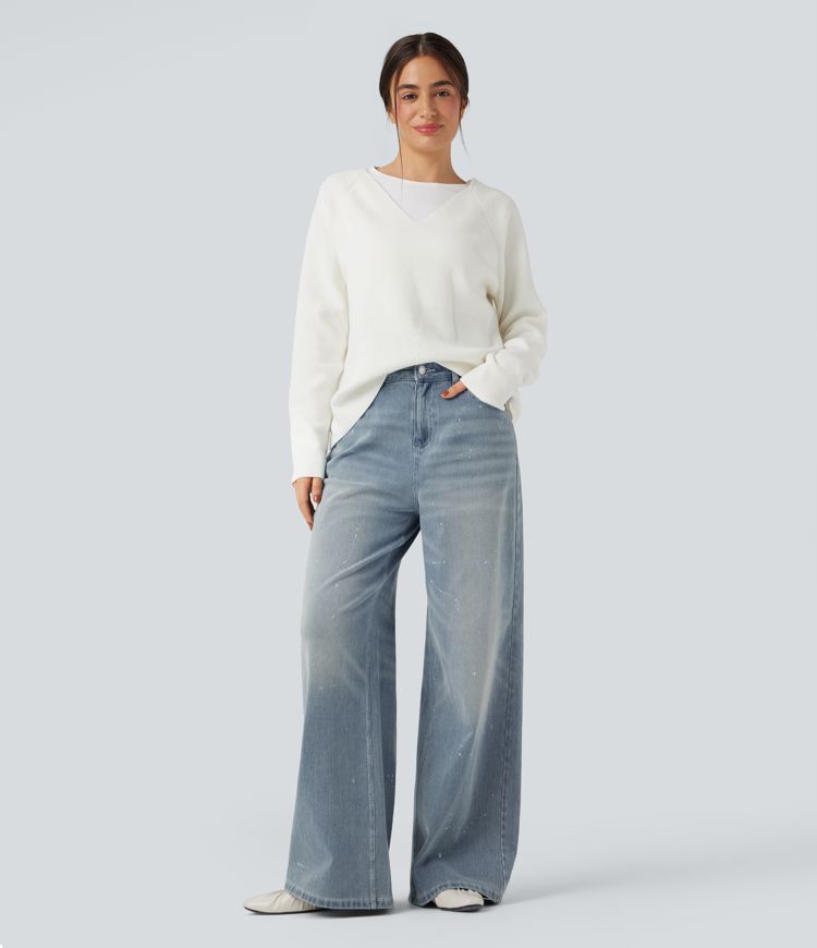 Halara Flex™ Mid Rise Casual Flowy Jeans with Pockets
