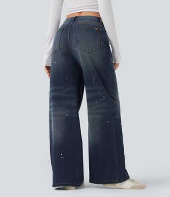 Halara Flex™ Mid Rise Casual Flowy Jeans with Pockets