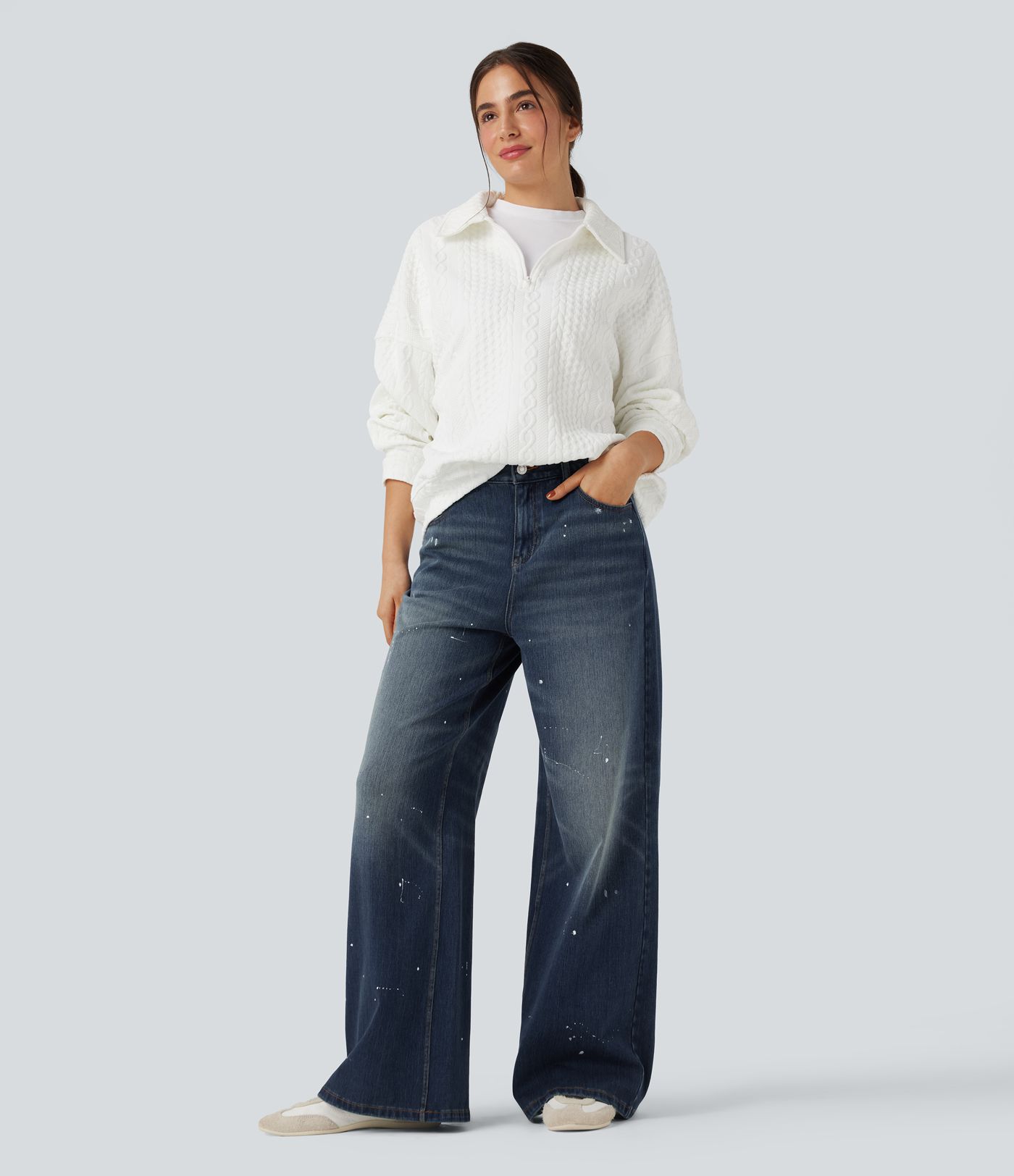Halara Flex™ Mid Rise Casual Flowy Jeans with Pockets