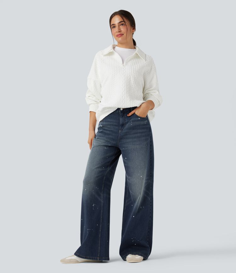 Halara Flex™ Mid Rise Casual Flowy Jeans with Pockets