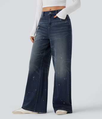 Halara Flex™ Mid Rise Casual Flowy Jeans with Pockets