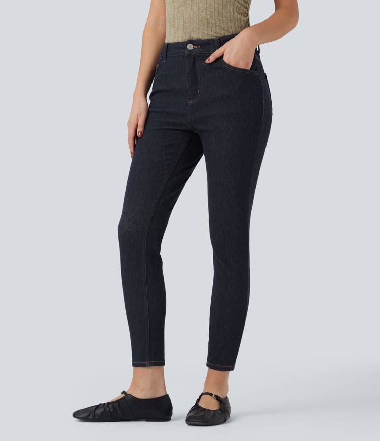 Halara Flex™ Water-Repellent Oil-Resistant Mid Rise Casual Skinny Jeans with Pockets