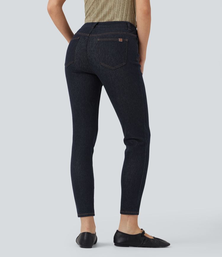 Halara Flex™ Water-Repellent Oil-Resistant Mid Rise Casual Skinny Jeans with Pockets