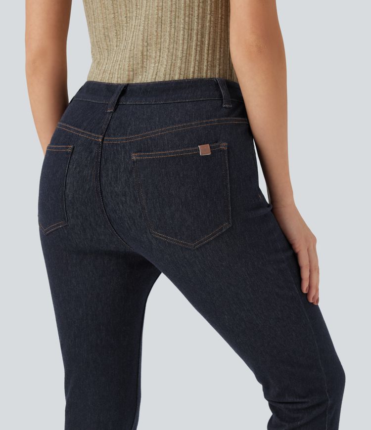 Halara Flex™ Water-Repellent Oil-Resistant Mid Rise Casual Skinny Jeans with Pockets