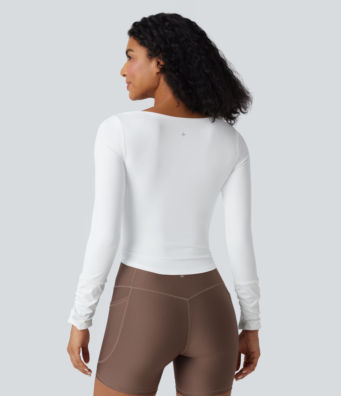 SoftlyZero™ Prozračna sportska majica s kvadratnim izrezom, dugih rukava, nabrana, s učinkom hlađenja