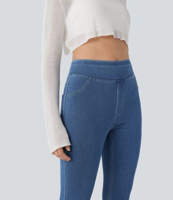 Halara Flex™ High Waisted Pocket Denim Capri Casual Leggings