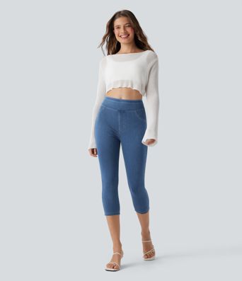 Halara Flex™ High Waisted Pocket Denim Capri Casual Leggings