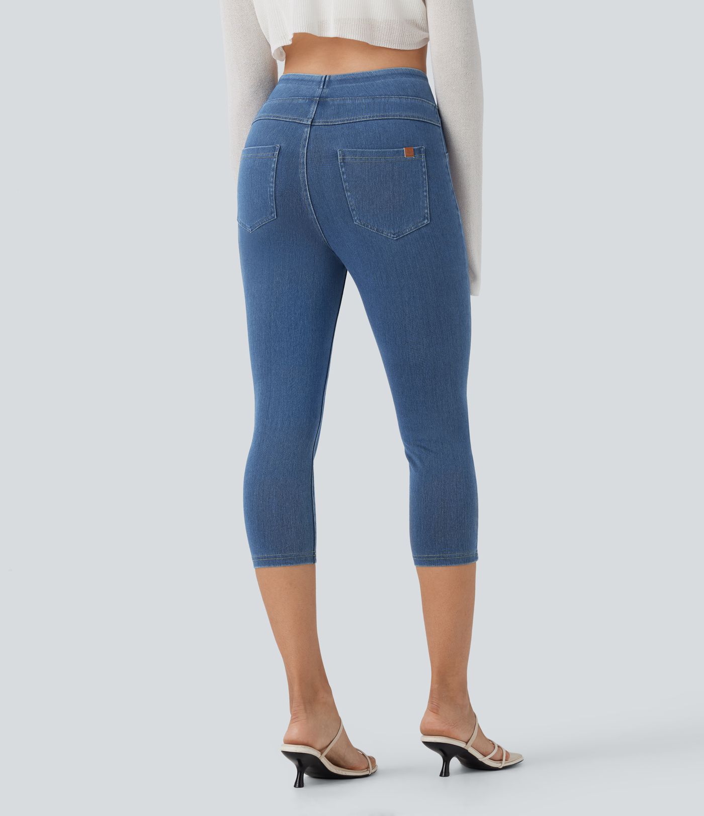 Halara Flex™ High Waisted Pocket Denim Capri Casual Leggings